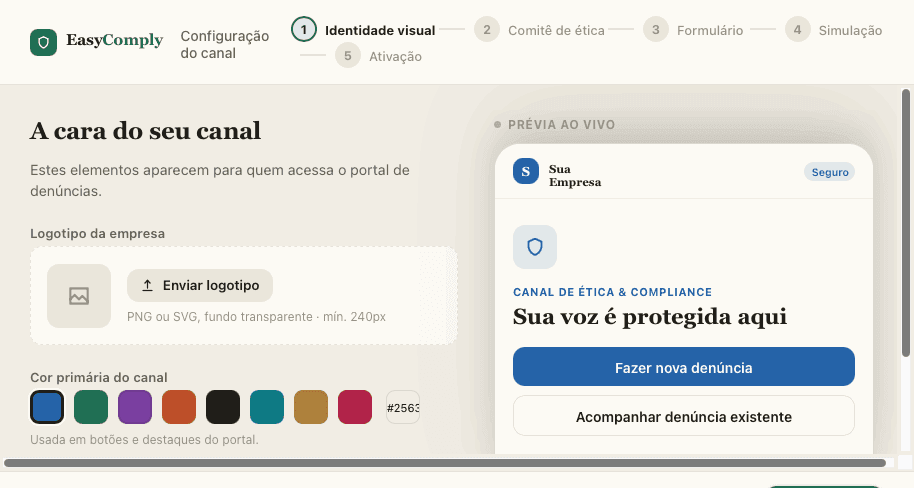 Onboarding guiado do etic